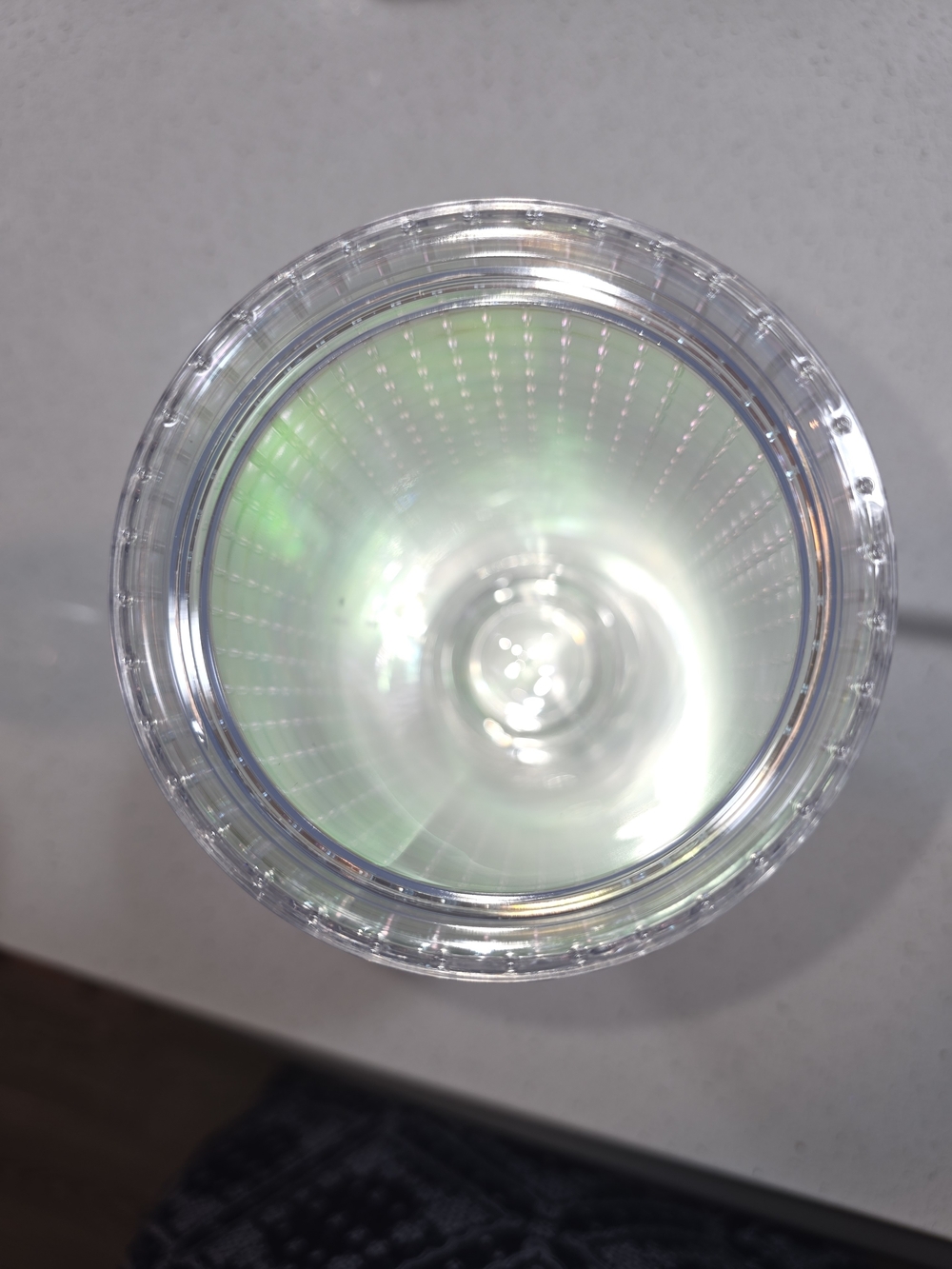 Iridescent Textured Tumbler with Straw - White/Clear - Picture 3 of 4